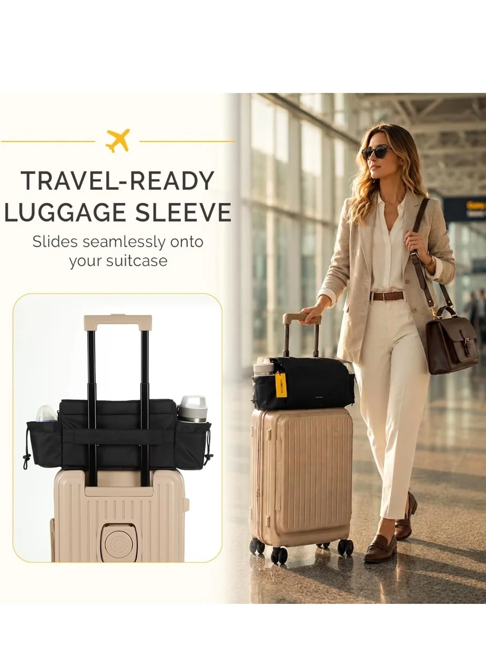Black Stroller Organizer - One-hand Release